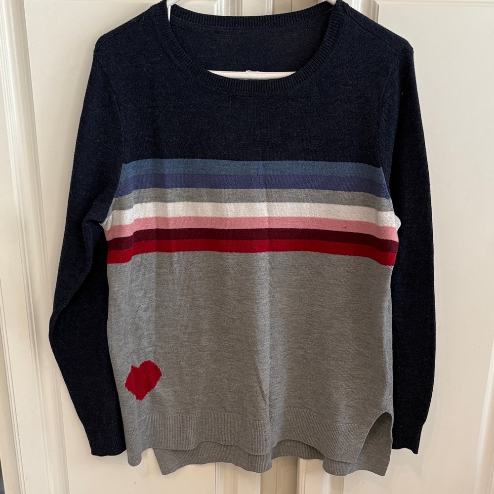 Striped Navy and Gray Sweater